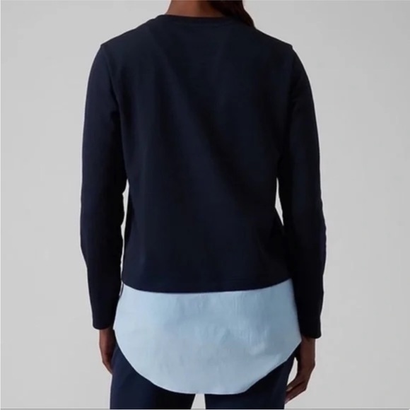 Athleta Color Block Navy Blue Mixed Media
Gallery Top 2.0 Size Small - Picture 3 of 7